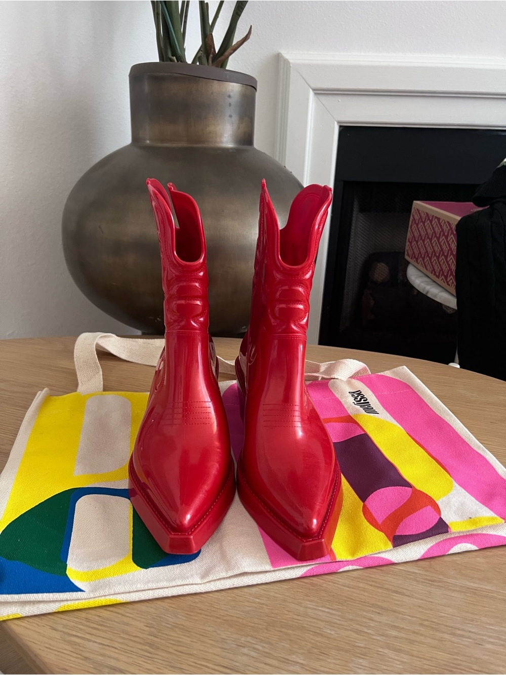Melissa Red jelly Texas Western cowboy boots brand new - Picture 2 of 10